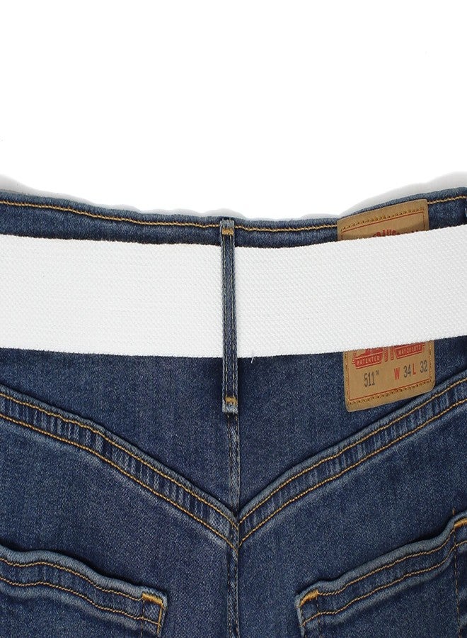 BC Belts حزام قماشي من بي سي بيلتس، مزود بإبزيم مزدوج على شكل حرف D، عرضه 1.5 بوصة، طرفه معدني، لون موحد (أبيض، مقاس متوسط). - Image 4